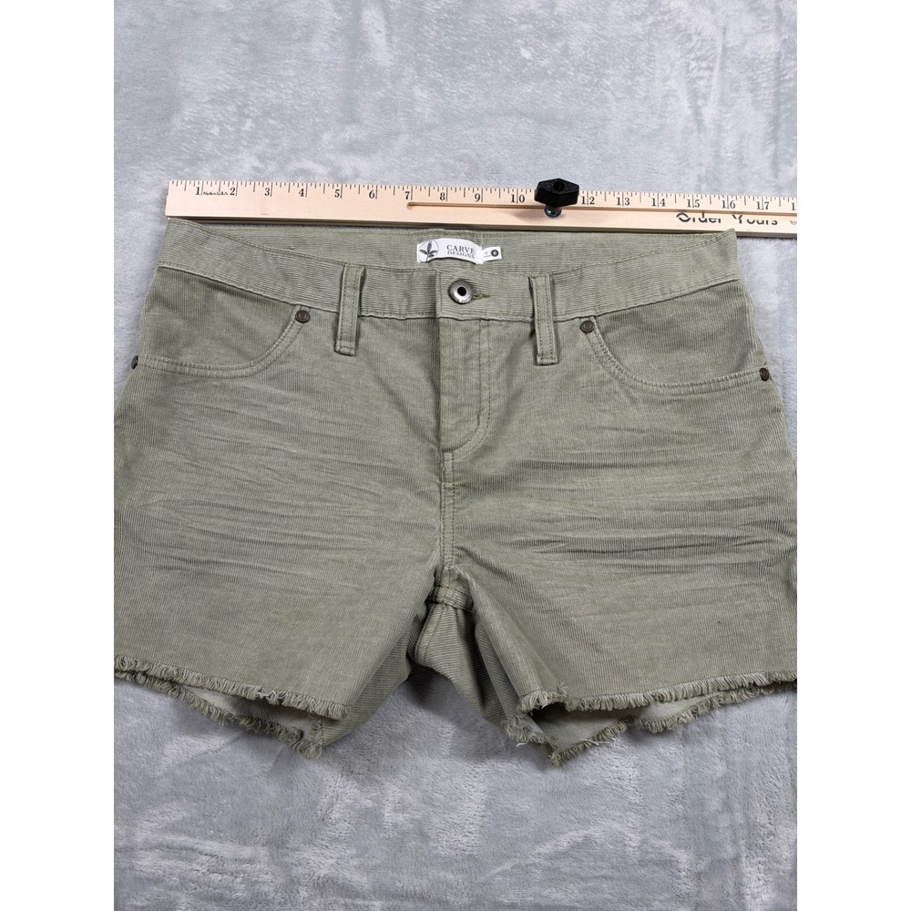 Carve Designs Oahu Shorts Women 6 Olive Corduroy Raw Hem Organic Cotton - Picture 4 of 6